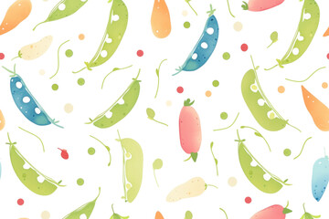 Seamless Pastel Vegetables Pattern