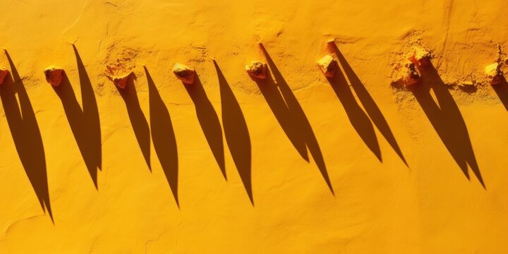 Turmeric wall with shadows on it