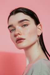 Naklejka premium Close-up of a young female model 