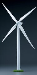 Harvesting the Breeze: A Modern Wind Turbine Stands Tall Against a Clear Blue Sky, Generating Sustainable Energy, Generative AI