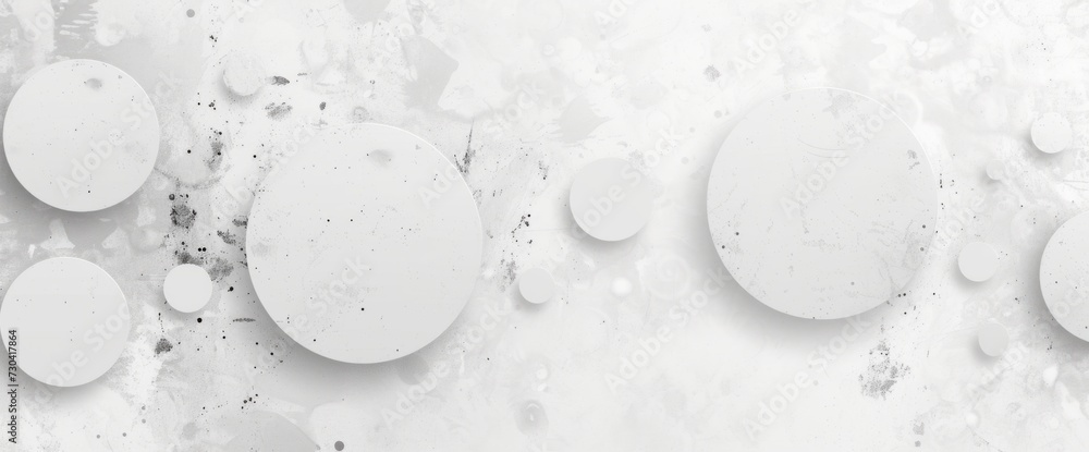 Poster a white grungy background with circles generative ai