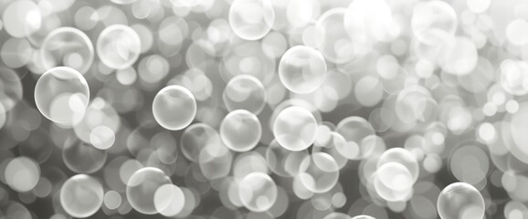 swarms of circles in soft white on a grey background Generative AI