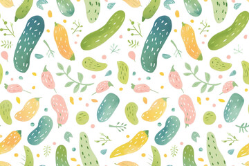 Pastel Vegetables Seamless Pattern Design