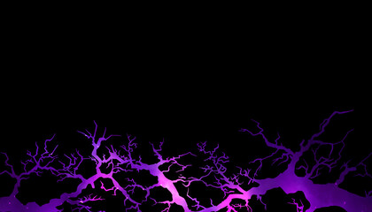Cracked on a black background, purple neon, sparkles.