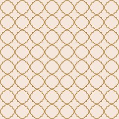 Arabesque Mosaic. Geometric Trellis Tile. Quatrefoil Arabian Ethnic Tesselation. Seamless Persian Pattern. Traditional Seamless Moroccan pattern