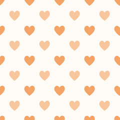 Fototapeta na wymiar Seamless peach love heart design background. Seamless pattern on Valentine's day. The seamless texture with heart.
