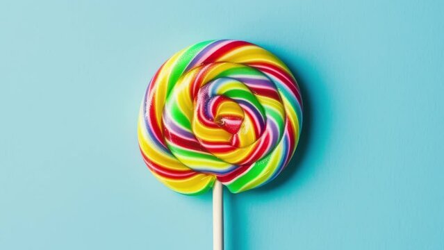 colourful lollipop sweet on plain background