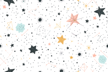 Pastel Night Sky Seamless Pattern Design