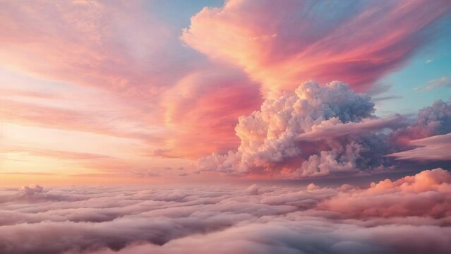 Heavenly Hues: A Journey Through Sunset Clouds. Generative AI Video. ProRes HQ 59.94 FPS available in 4K 16:9.