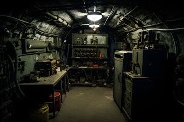 Bunnker space, safety bunker, military bunker, underground bunker spot - obrazy, fototapety, plakaty