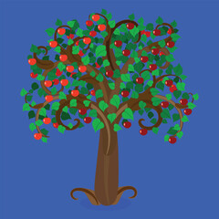 Vector tree with apples