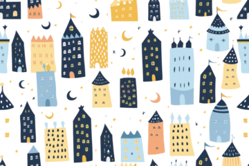 Pastel Night Town Pattern
