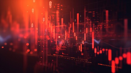 Obraz premium A detailed view of the stock market's fluctuations captured in a candlestick chart, showcasing investment trading patterns