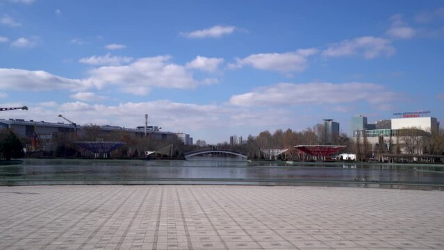 View of Genclik Parki (Youth Park) in Ankara, Turkey 4K