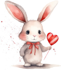 A cute bunny with a heart