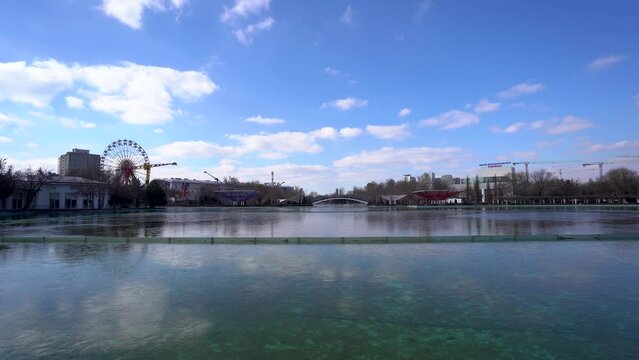 View of Genclik Parki (Youth Park) in Ankara, Turkey 4K