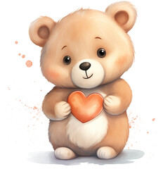 A cute teddy bear with a heart