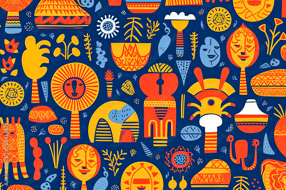 Poster abstract pattern in native african style