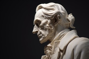 Samuel Morse statue from profile.