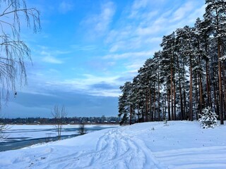 view of the river in ice