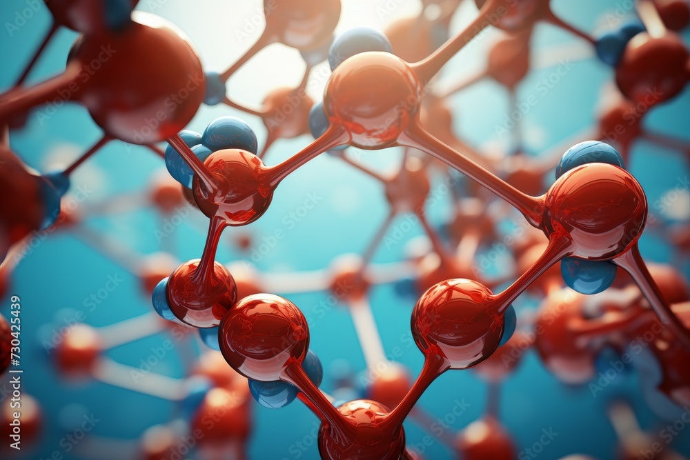 Aufkleber molecular structure cell. formula atom tech. generate ai