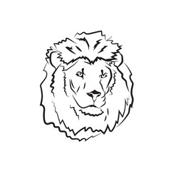 silhouette of a lion's head on a white background