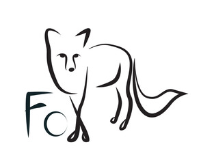 fox silhouette in minimal style