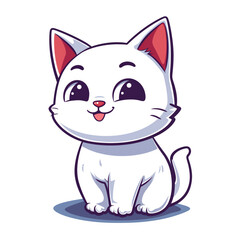 Obraz premium cute cat illustration isolated