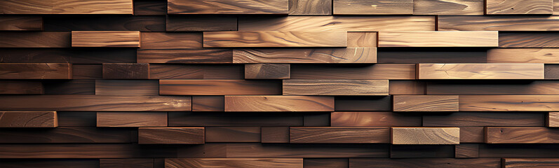 Wood cladding. Carpentry wall surface structure design, glossy finish.