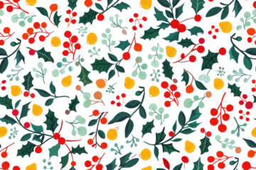 Pastel Christmas Seamless Pattern Background