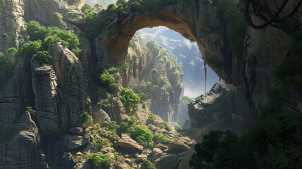 Obraz premium Deep canyon drone ariel view,natural background and wallpaper