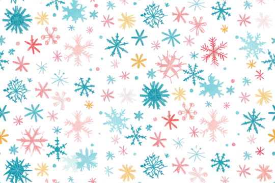 Pastel Christmas Snowflakes Seamless Pattern
