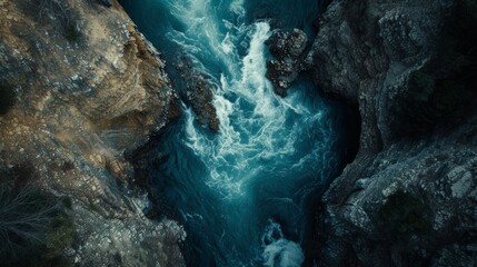 Obraz premium Deep canyon drone ariel view,natural background and wallpaper