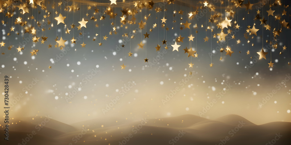 Poster light abstract glowing bokeh light. shining star, sun particles and sparks with lens flare effect on