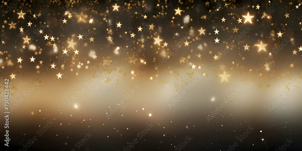 Poster light abstract glowing bokeh light. shining star, sun particles and sparks with lens flare effect on