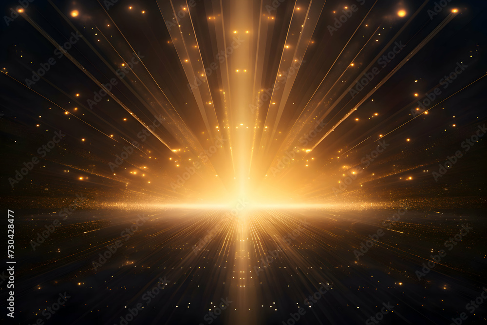Poster light abstract glowing bokeh light. shining star, sun particles and sparks with lens flare effect on