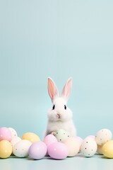 Fototapeta na wymiar Easter bunny and eggs