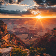 Sunset Over Grand Canyon - Majestic Landscape View