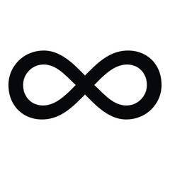 Infinity Logo designs template. Black infinity symbol icon. Simple flat vector design element. Vector illustration. Eps file 171.