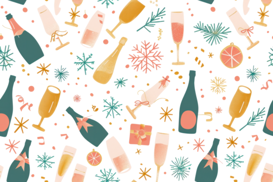Festive Pastel New Year Pattern
