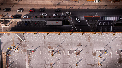 Aerial view parking lot