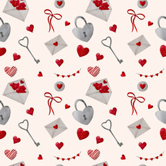 seamless pattern with hearts