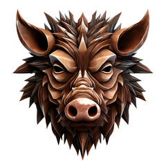 3D Cartoon Wild Boar Logo Illustration No Background Perfect for Print on Demand