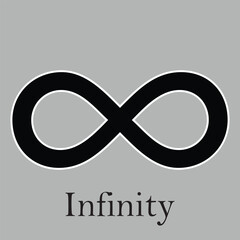 Infinity Logo designs template. Black infinity symbol icon. Simple flat vector design element. Vector illustration. Eps file 173.