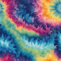 Papier Peint photo autocollant Style bohème Batik texture background. Abstract colourful tie dye textile texture background. Retro, hippie and boho style