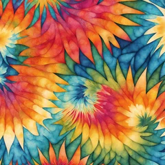 Papier Peint photo autocollant Style bohème Batik texture background. Abstract colourful tie dye textile texture background. Retro, hippie and boho style