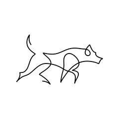 Hand drawn one line dog 