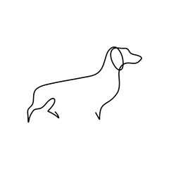 Hand drawn one line dog 