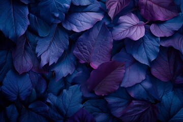 blue leaves on a blue floor Generative AI - obrazy, fototapety, plakaty