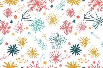 Pastel Christmas Seamless Pattern Background